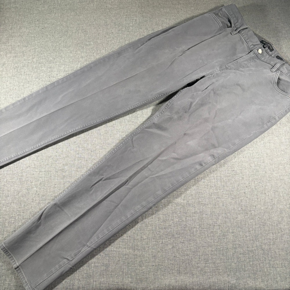 Banana Republic Traveler Pants Mens 35x32 Grey Slim Fit Chinos Stretch 11427
